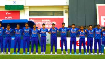 India's under 19 team pose for a photo ahead of the final against Sri Lanka in Asia Cup 2021