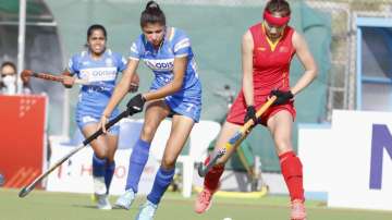 Indian women team in action against China during FIH Hockey Pro League game