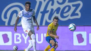 A moment from Bengaluru FC vs Kerala Blasters FC in ISL 2021-22. 