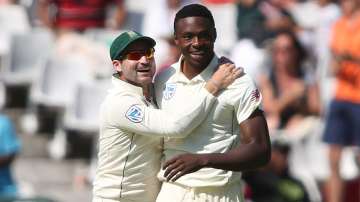 File Photo of South Africa captain Dean Elgar and Kagiso Rabada.