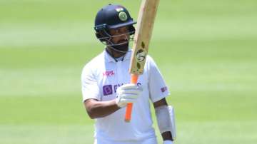 Cheteshwar Pujara of India celebrates his 50 runs during the 2nd Betway WTC Test match. 