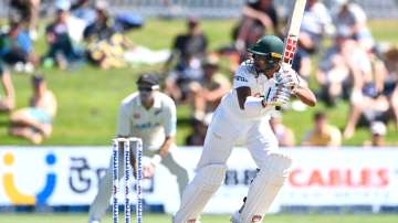 Najmul Hossain Shanto of Bangladesh bats during day two of the First Test Match in the series.