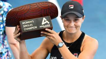 Ashleigh Barty holds the Adelaide International title after defeating Elena Rybakina at Memorial Dri