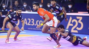 gujarat giants vs telugu titans, pro kabaddi, pkl, 