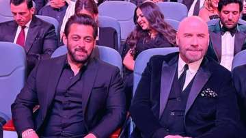 Salman Khan poses with 'Pulp Fiction' star John Travolta