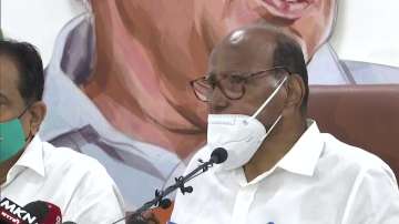 NCP supremo Sharad Pawar addresses a presser in Mumbai on upcoming assembly elections in 5 states.
