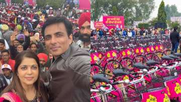 Sonu Sood distributes 1000 bicycles to school students & social workers in hometown Moga