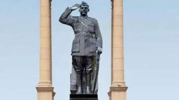 Till the granite statue is completed, a hologram statue of his would be set up at the same place, Prime Minister Narendra Modi had announced.