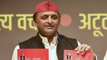 Samajwadi Party chief Akhilesh Yadav releases party's manifesto ahead of UP assembly election 2022.