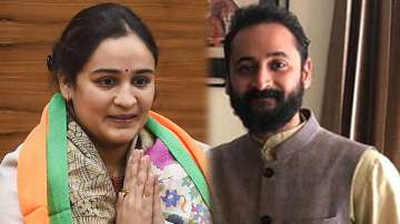 BJP leader Aparna Yadav (L) and BJP MP Rita Bahuguna's son Mayank Joshi (R)