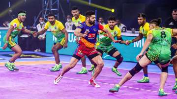 UP Yoddha's Pradeep Narwal during raid against Patna Pirates in Pro Kabaddi League 2021-22