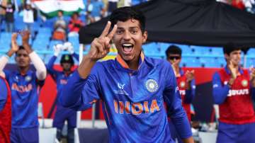 India U-19 WC captain Yash Dhull celebrating win after final.