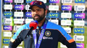 Rohit Sharma during post-match presentation (File Photo)