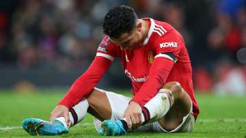 Manchester United's Cristiano Ronaldo reacts during the FA Cup 4th round match against Middlesbrough