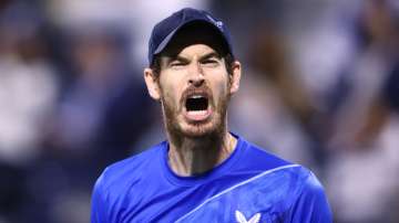Great Britain's Andy Murray reacts against Australia's Christopher O'Connell during day eight of the Dubai Duty-Free Tennis in Dubai on Monday night.