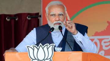 Prime Minister Narendra Modi addresses an election rally?