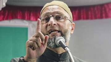 AIMIM party president Asaduddin Owaisi speaks at an election rally ahead of the upcoming UP Assembly elections, in Moradabad, Wednesday, Feb. 09, 2022.