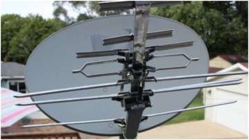 Dish or antenna should not be placed in front of windows