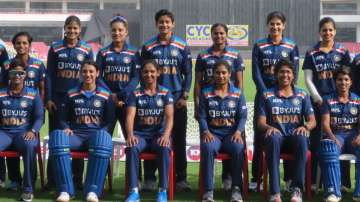 Team photo of Indian women's cricket team ahead of the ICC Women's World Cup 2022