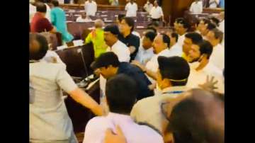 Bengal Assembly turns into boxing ring as TMC, BJP MLAs come to blows; 5 suspended