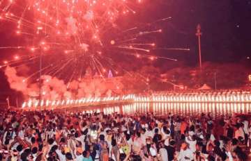  Ujjain witnesses laser show, bursting of firecrackers and music at the 'Shiv Jyoti Arpanam 2023