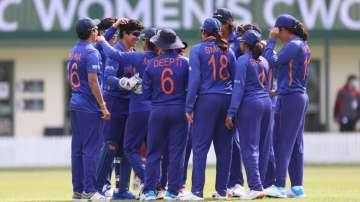 Indian Women players celebrate after taking a wicket during IND-W vs WI-W warm up match (File photo)