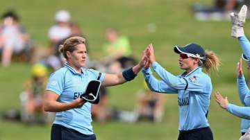 England Women celebrate after taking a wicket during a match in ICC Women's World Cup 2022 (File pho