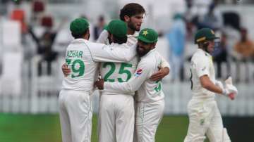 File photo of Pakistan team during the first Test against Australia in Rawalpindi.