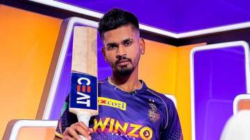 Shreyas Iyer poses for camera wearing KKR's new jersey ahead of IPL 2022