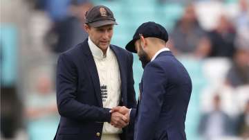 Joe Root of England and Virat Kohli of India shake hands ahead of a IND-ENG Test match (File photo)