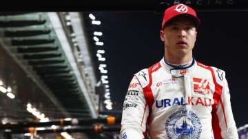 Nikita Mazepin of Russia and Haas F1 walks in the Pitlane during qualifying ahead of the F1 Grand Pr