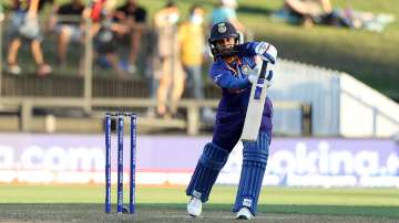 Mithali Raj of India bats during the 2022 ICC Women's Cricket World Cup match between New Zealand an