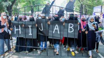 Members of the Freedom Fraternity Movement stage a Hijab Dignity march, in Thiruvananthapuram, Saturday, Feb, 26, 2022.