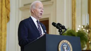 President Joe Biden speaks about Ukraine in the East Room of the White House, Tuesday, Feb. 22, 2022, in Washington.