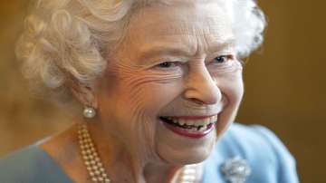 Britain's Queen Elizabeth II smiles during a reception to celebrate the start of the Platinum Jubilee.