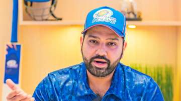 Mumbai Indians captain Rohit Sharma during press conference ahead of IPL 2022