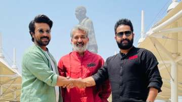 Ram Charan, S Rajamouli and Jr NTR