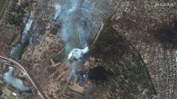 This satellite image provided by Maxar Technologies on Friday, March 18, 2022 shows artillery impacts and burning fields in Chernihiv, Ukraine. (Representational image)
