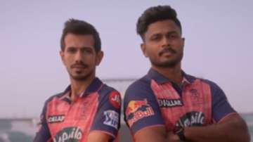 Rajasthan Royals skipper Sanju Samson and Yuzvendra Chahal. (Screen capture)