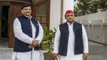 Samajwadi Party chief Akhilesh Yadav and Pragatisheel Samajwadi Party (Lohia) Shivpal Singh Yadav.