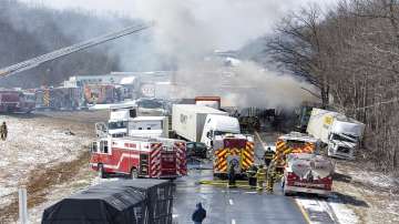 Interstate 81 North near the Minersville exit, Foster Twp., Pa., was the scene of a multi-vehicle crash on Monday, March 28, 2022.