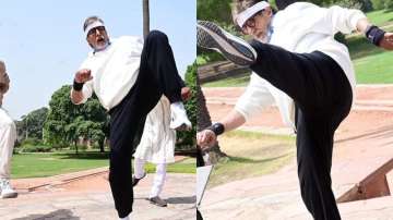 Amitabh Bachchan copies Tiger Shroff's stunts 