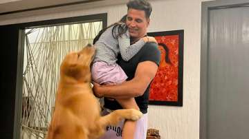 Twinkle Khanna treats fans with adorable picture of Akshay Kumar with daughter Nitara and pet dog