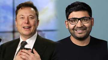 Elon Musk?(L),?Twitter CEO Parag Agrawal (R)