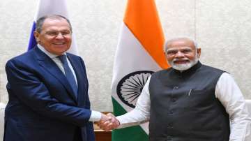 Russian Foreign Minister Sergey Lavrov was received by Prime Minister Narendra Modi during his official visit to India. 
 
 