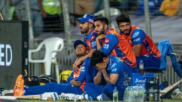 Mumbai Indians dugout after defeat against Punjab Kings in IPL 2022