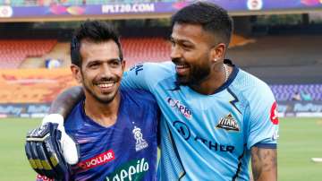 GT's Hardik Pandya and RR's Yuzvendra Chahal shares candid moment ahead of the game in IPL 2022