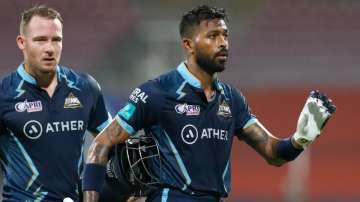 Gujarat Titans captain Hardik Pandya hit a fifty against Rajasthan Royals in IPL 2022