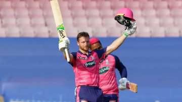 Jos Buttler celebrates century against Mumbai Indians in IPL 2022