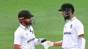 Cheteshwar Pujara and Mohammad Rizwan bat together in County Cricket